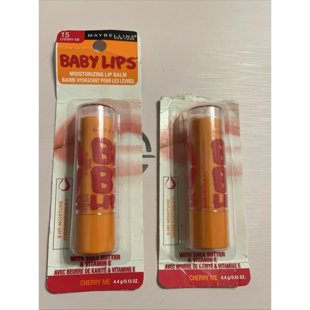 Lot of 2 Maybelline New York Baby Lips 15 Cherry Me Glow Balm 2098230 New Sealed